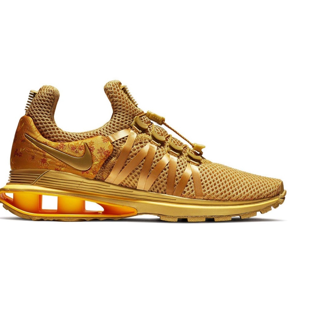 Nike SHOX Gravity Gold Metallic Running Shoe
